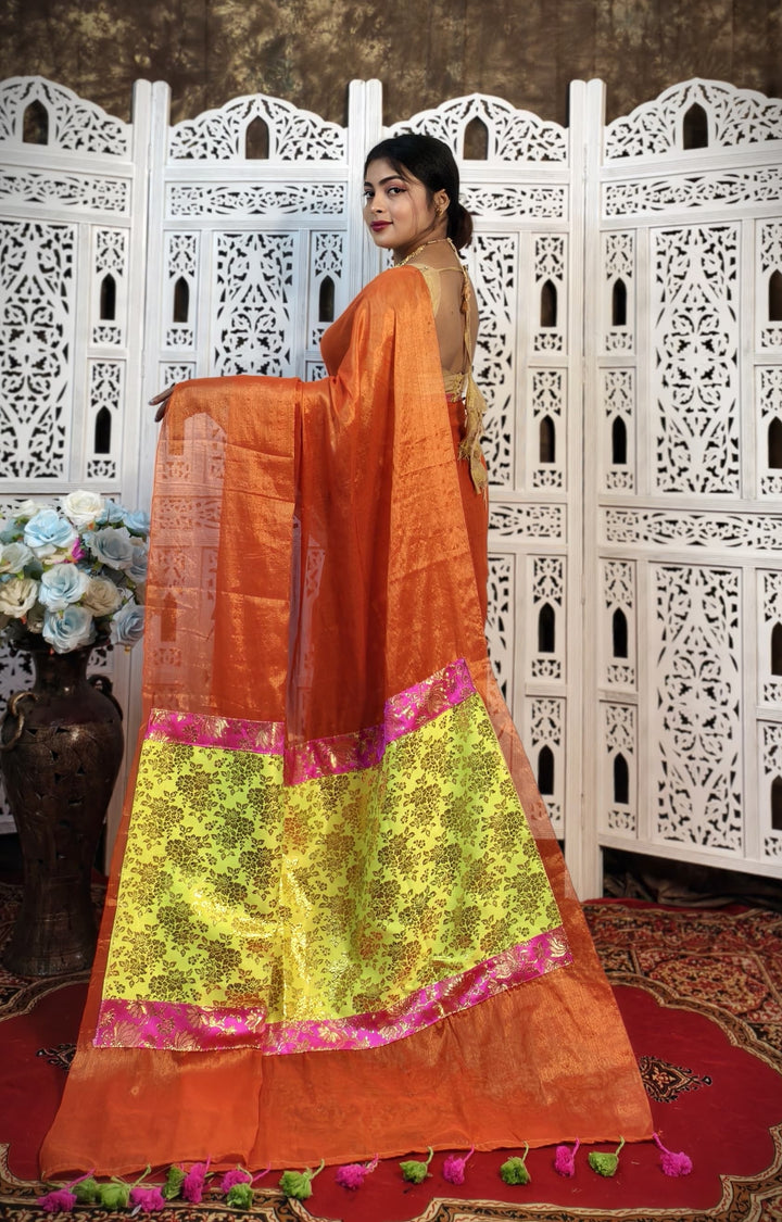Mixmatch Fusion Raga Tissue Silk Saree