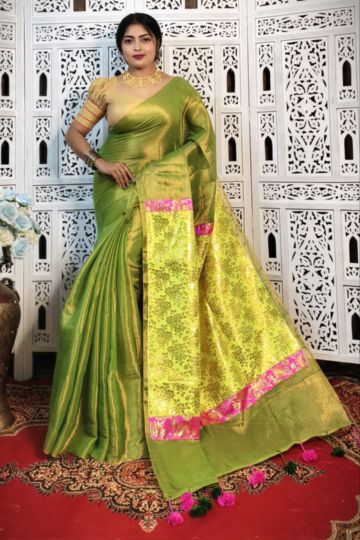 Mixmatch Fusion Raga Tissue Silk Saree