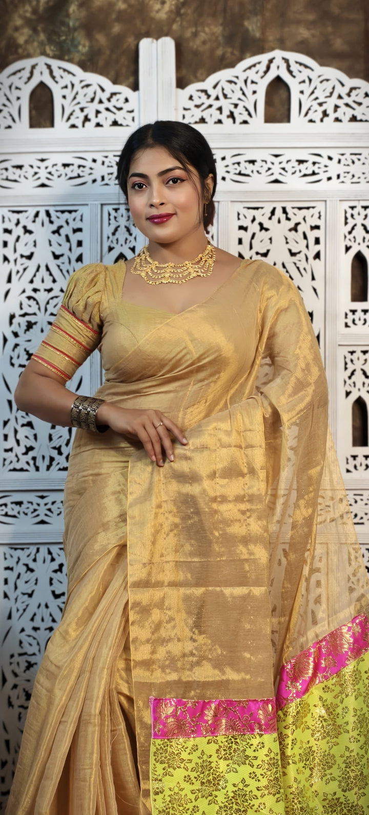 Mixmatch Fusion Raga Tissue Silk Saree