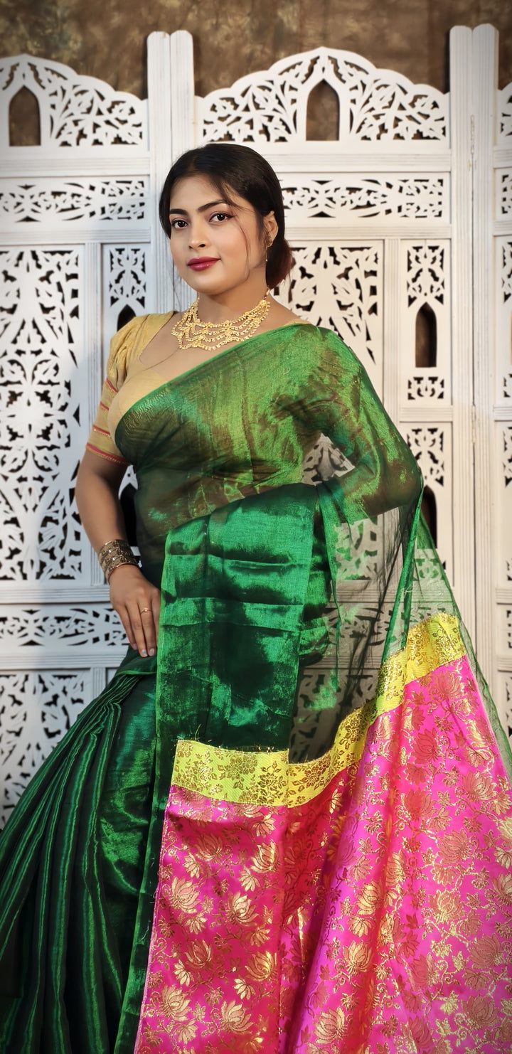 Mixmatch Fusion Raga Tissue Silk Saree