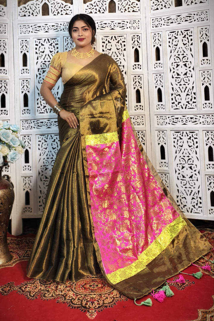 Mixmatch Fusion Raga Tissue Silk Saree
