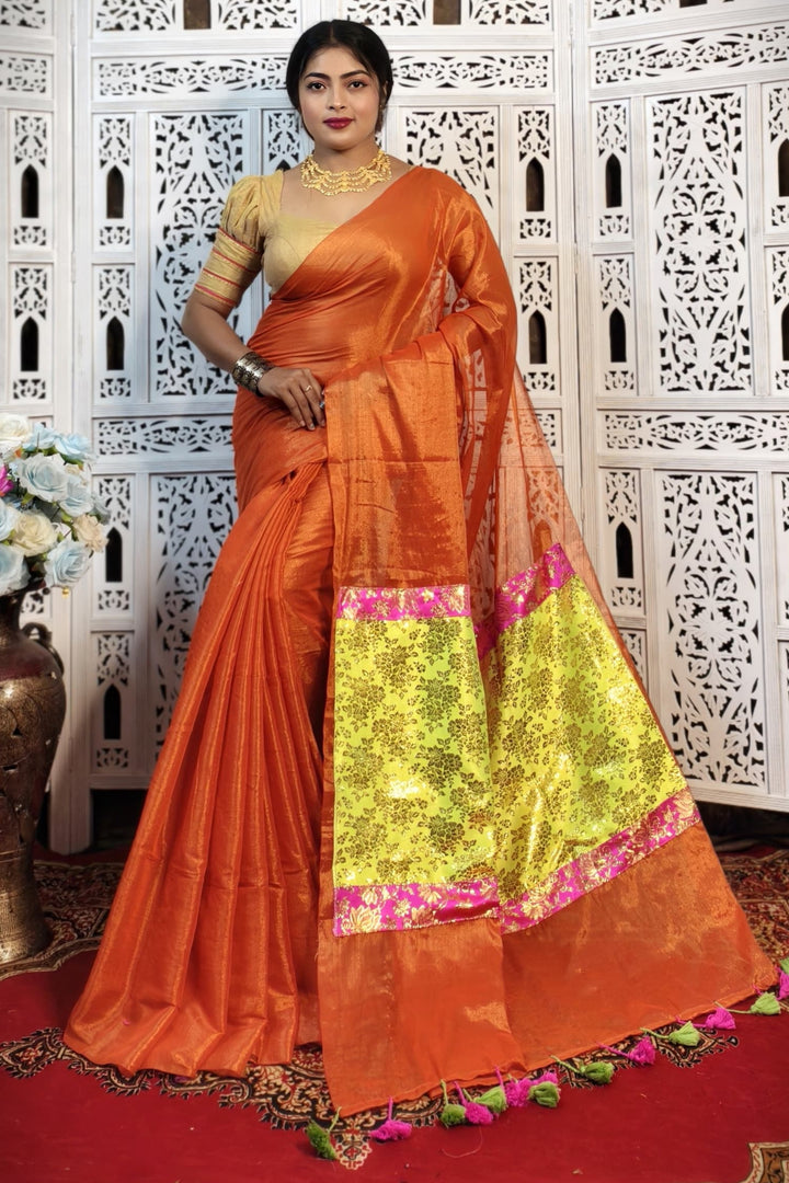 Mixmatch Fusion Raga Tissue Silk Saree