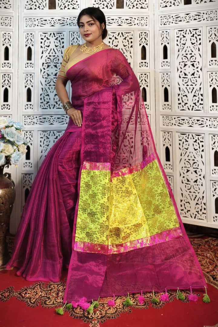 Mixmatch Fusion Raga Tissue Silk Saree