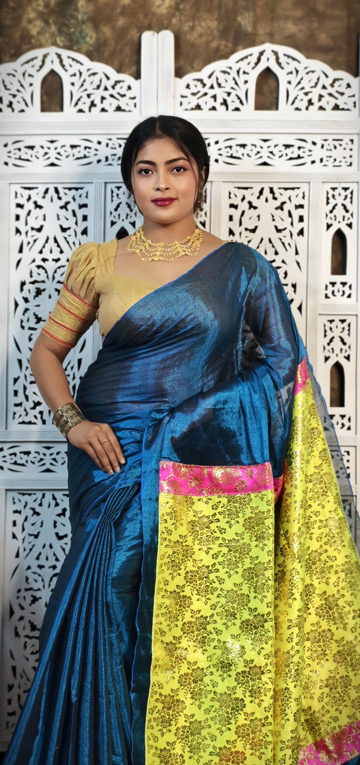 Mixmatch Fusion Raga Tissue Silk Saree