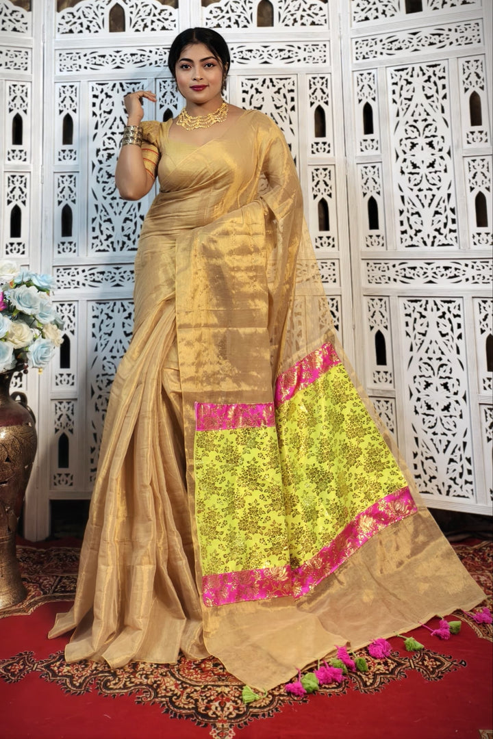 Mixmatch Fusion Raga Tissue Silk Saree