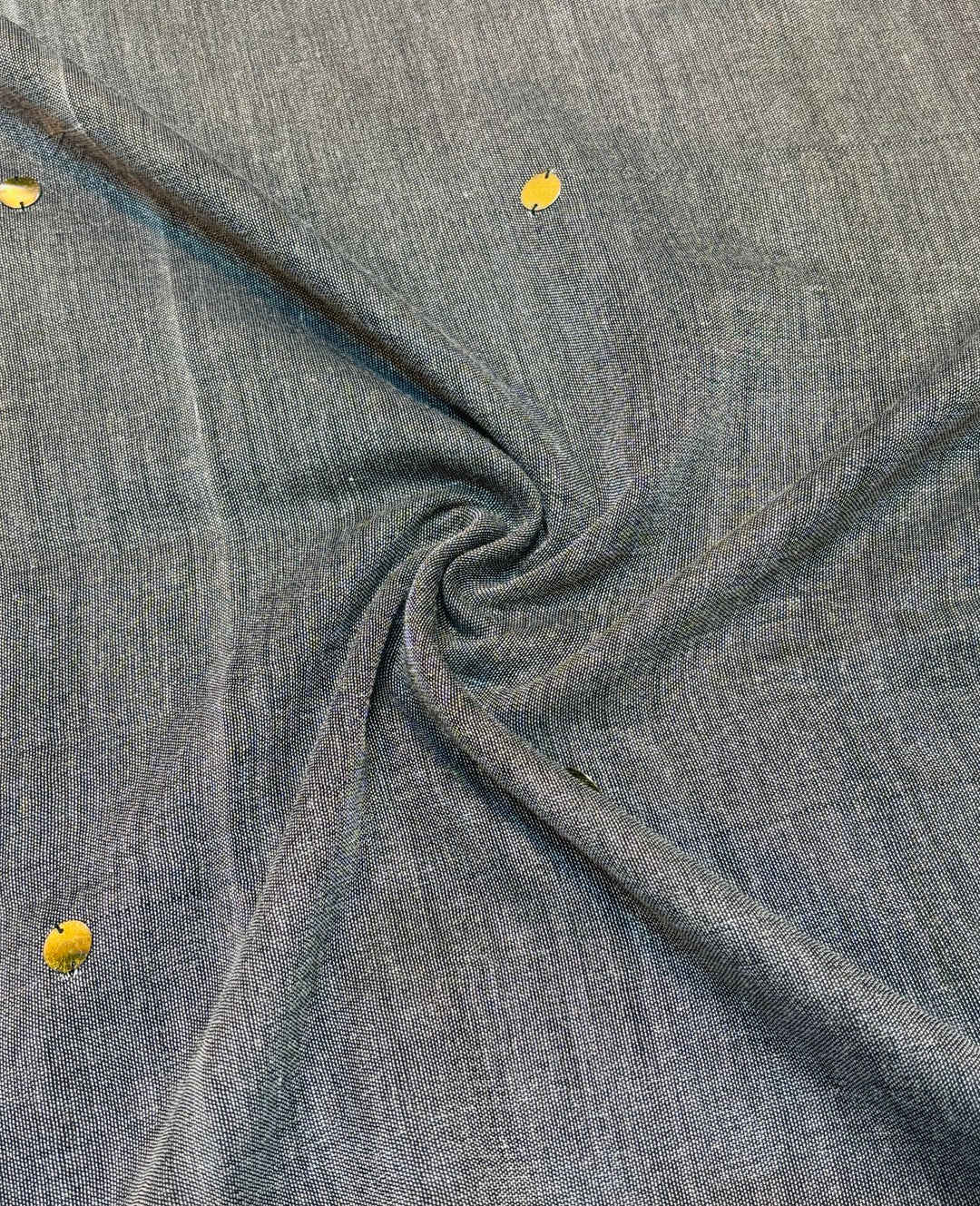 Gray Coin Bengal Khadi Saree
