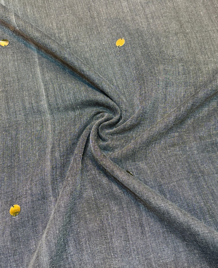 Gray Coin Bengal Khadi Saree
