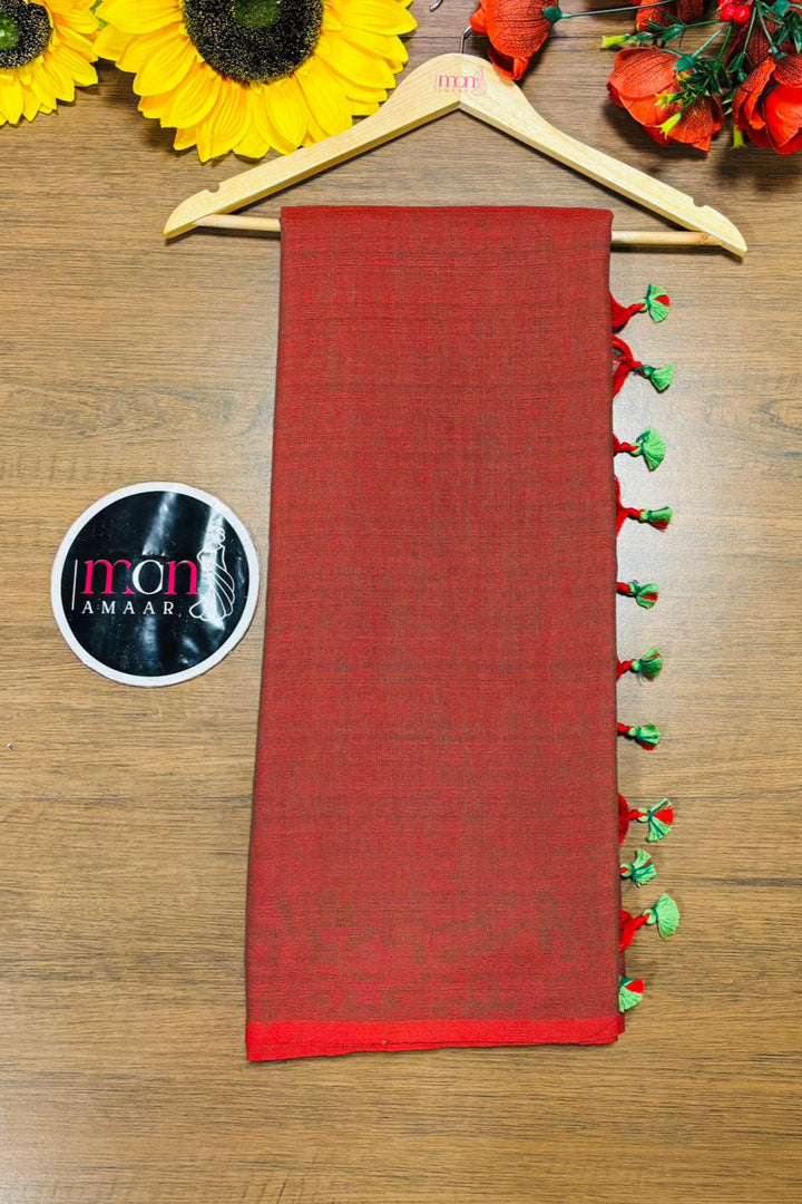 Dual Fun- Bengal Khadi Cotton Saree