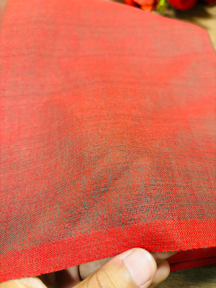 Dual Fun- Bengal Khadi Cotton Saree