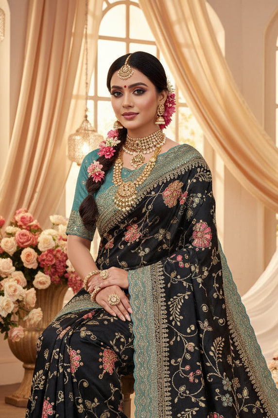 Little Miss Sunshine Banarasi Dola Silk Saree