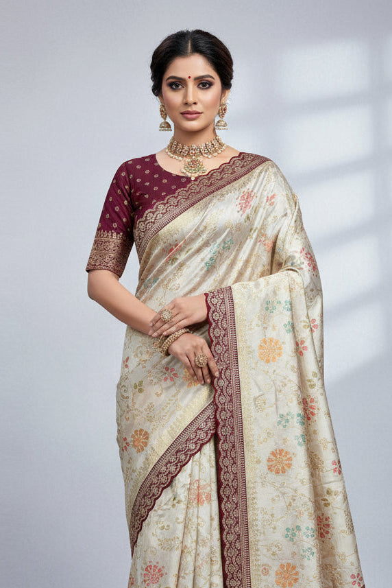 Marigold Dusk  Banarasi Dola Silk Saree