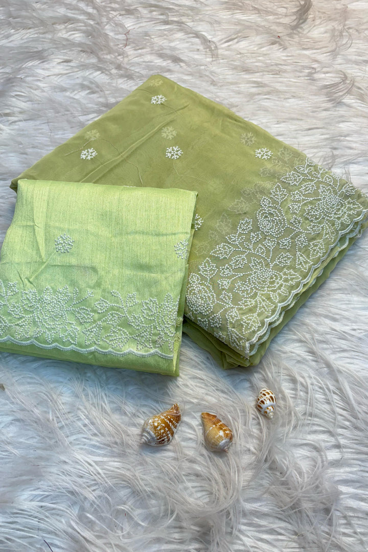 Cloud Swirls Tussar Silk Saree