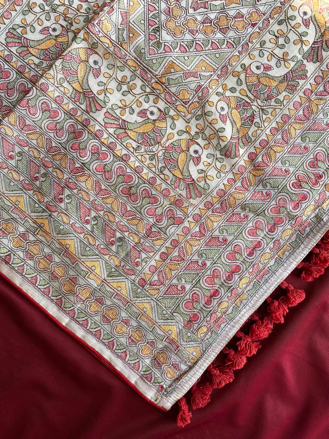 White Bird Tussar Silk Saree