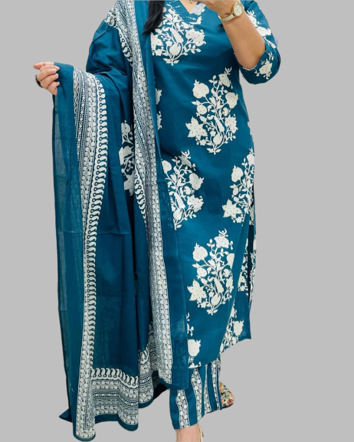 Shy Summer Cotton Kurti Set