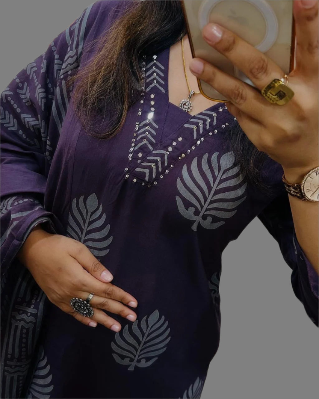 Pop Of Star Cotton Kurti Set