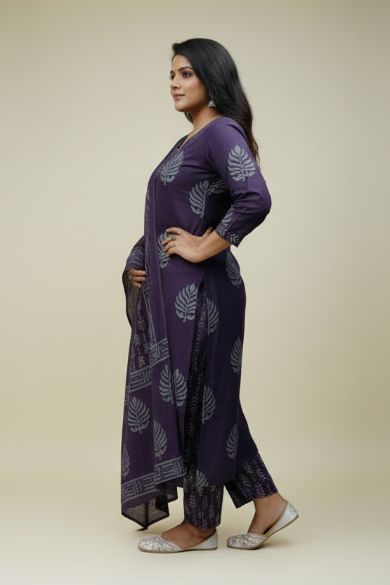 Pop Of Star Cotton Kurti Set