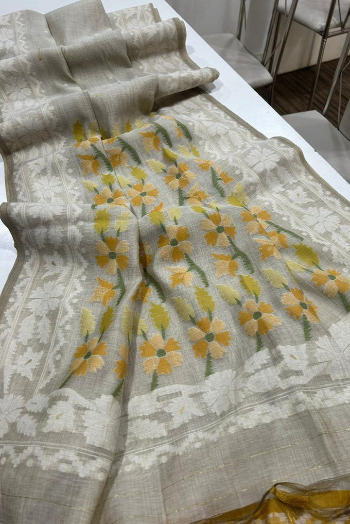 Golden Hour Glow Muga Cotton Saree