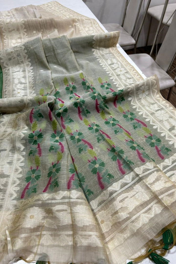 Golden Hour Glow Muga Cotton Saree
