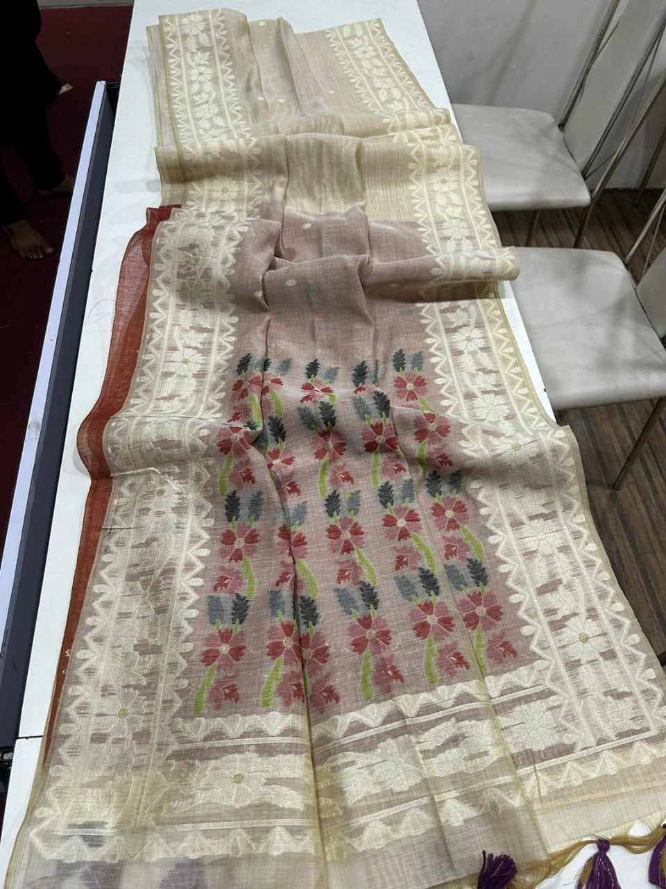Golden Hour Glow Muga Cotton Saree