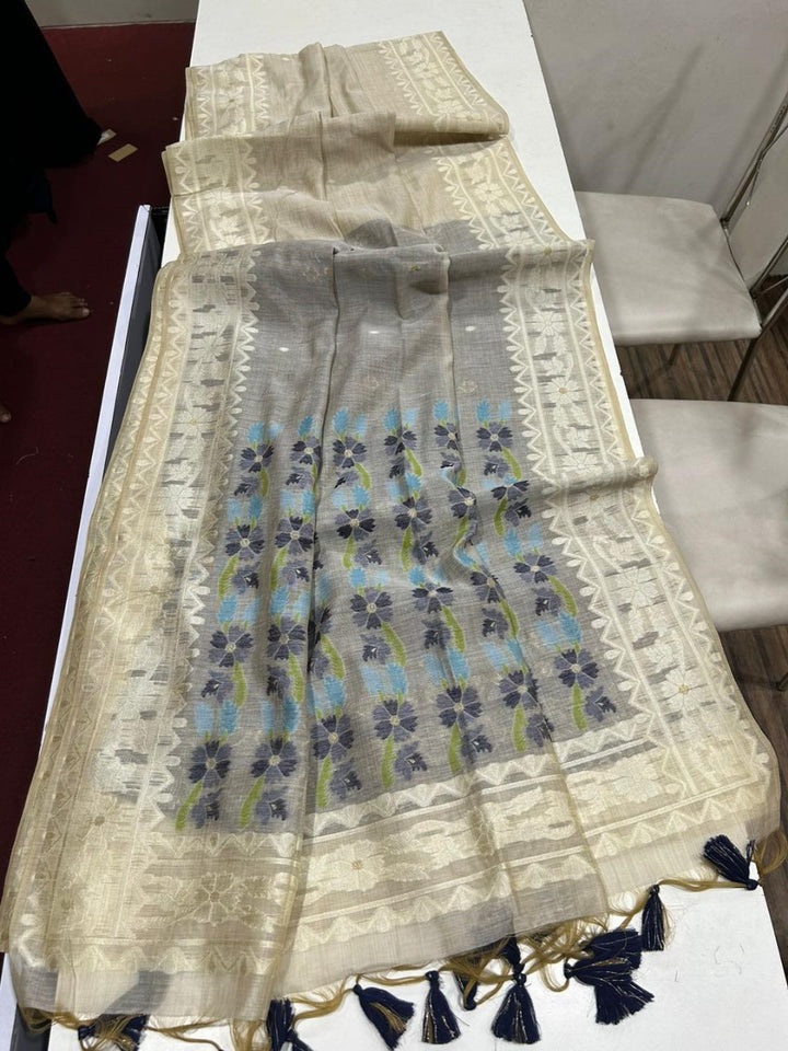 Golden Hour Glow Muga Cotton Saree