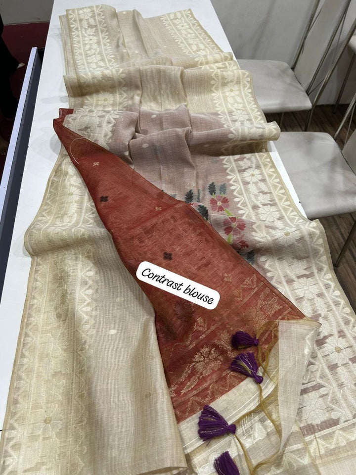Golden Hour Glow Muga Cotton Saree