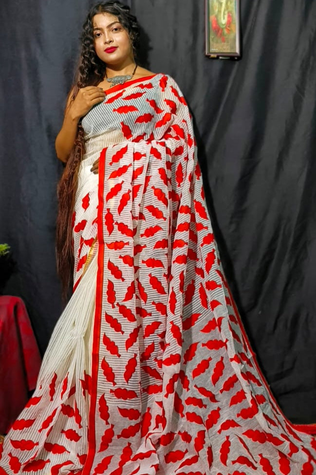 Saakithya Cotton Silk Applique Saree
