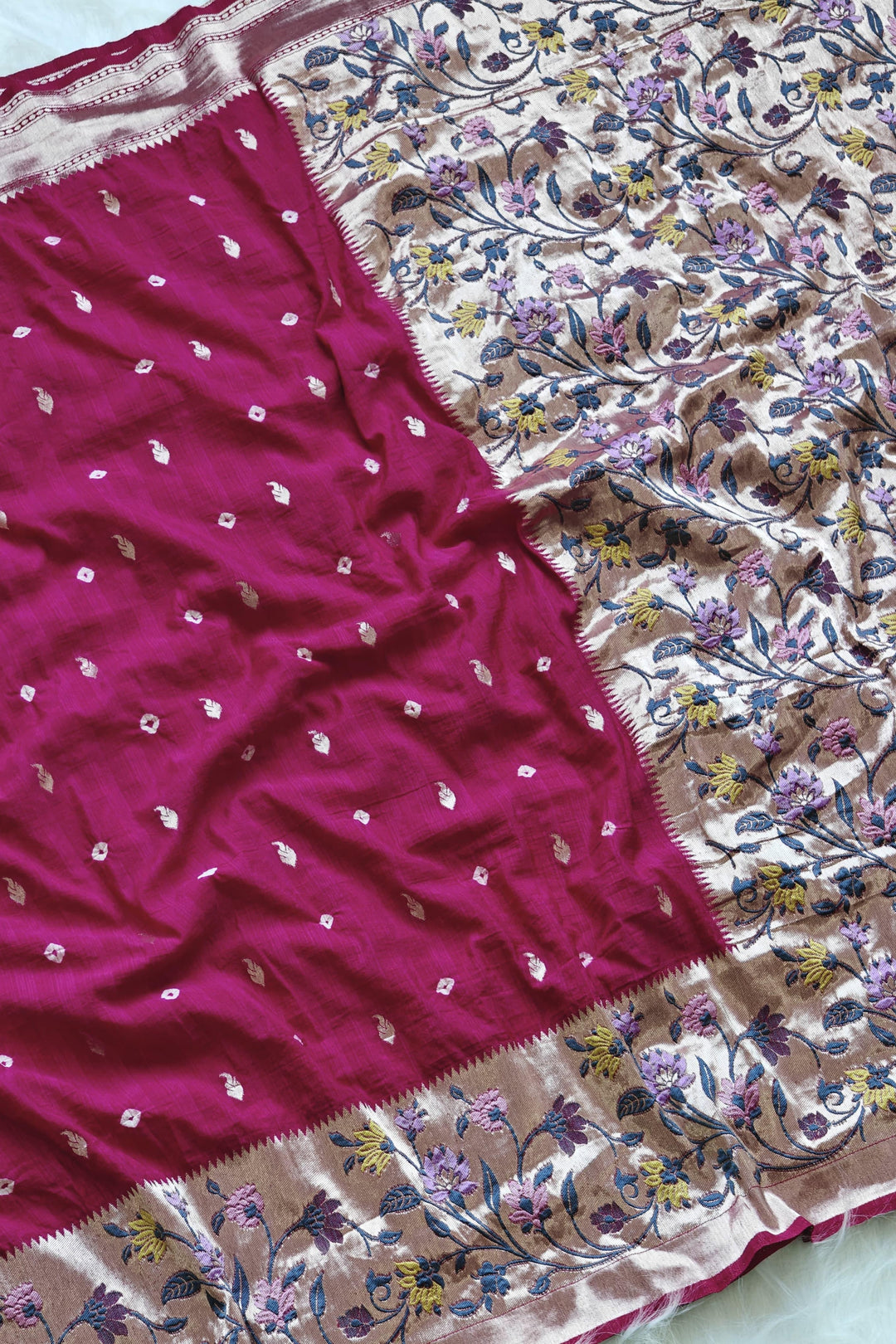 Evergreen Heart Paithani Pink Silk Saree