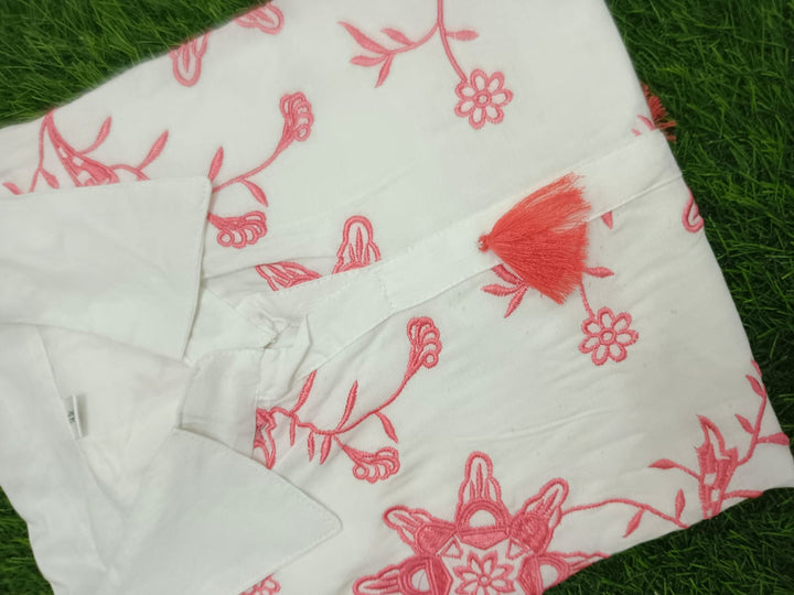 All White Rayon Coord Set