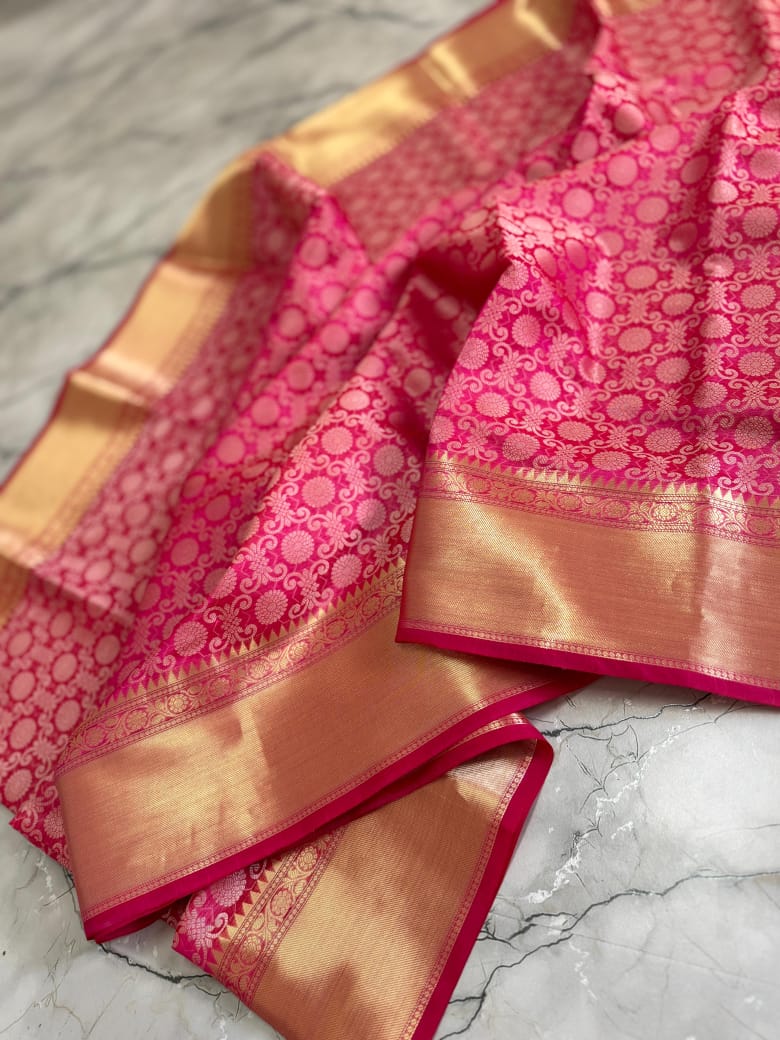 Shruti Haasan Inspired Banarasi Semi Katan Tanchoi Silk Saree
