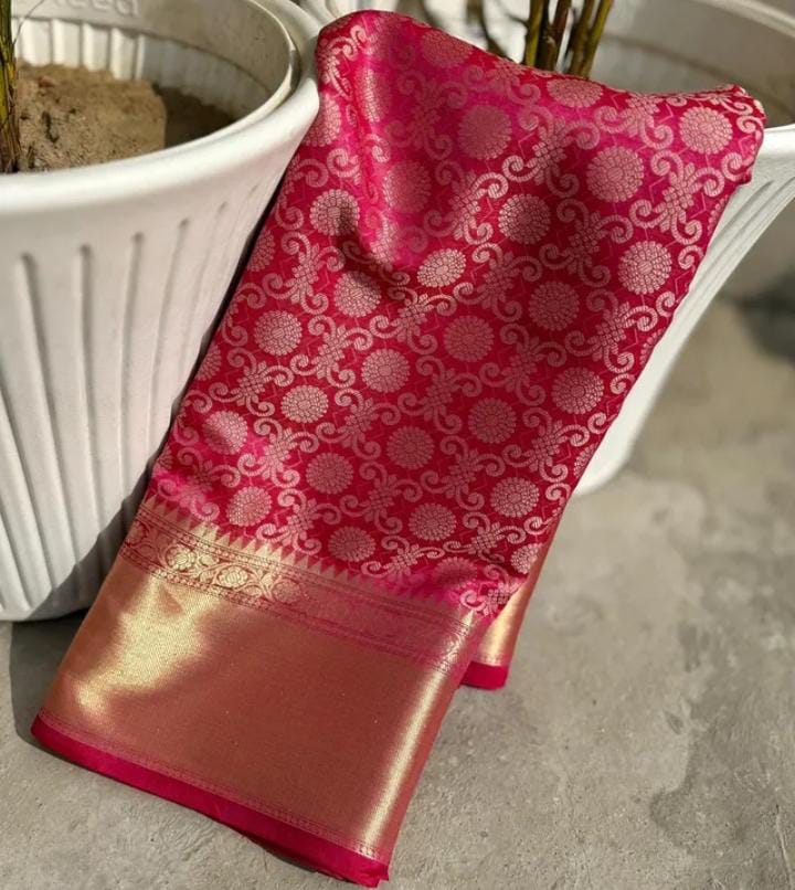 Shruti Haasan Inspired Banarasi Semi Katan Tanchoi Silk Saree
