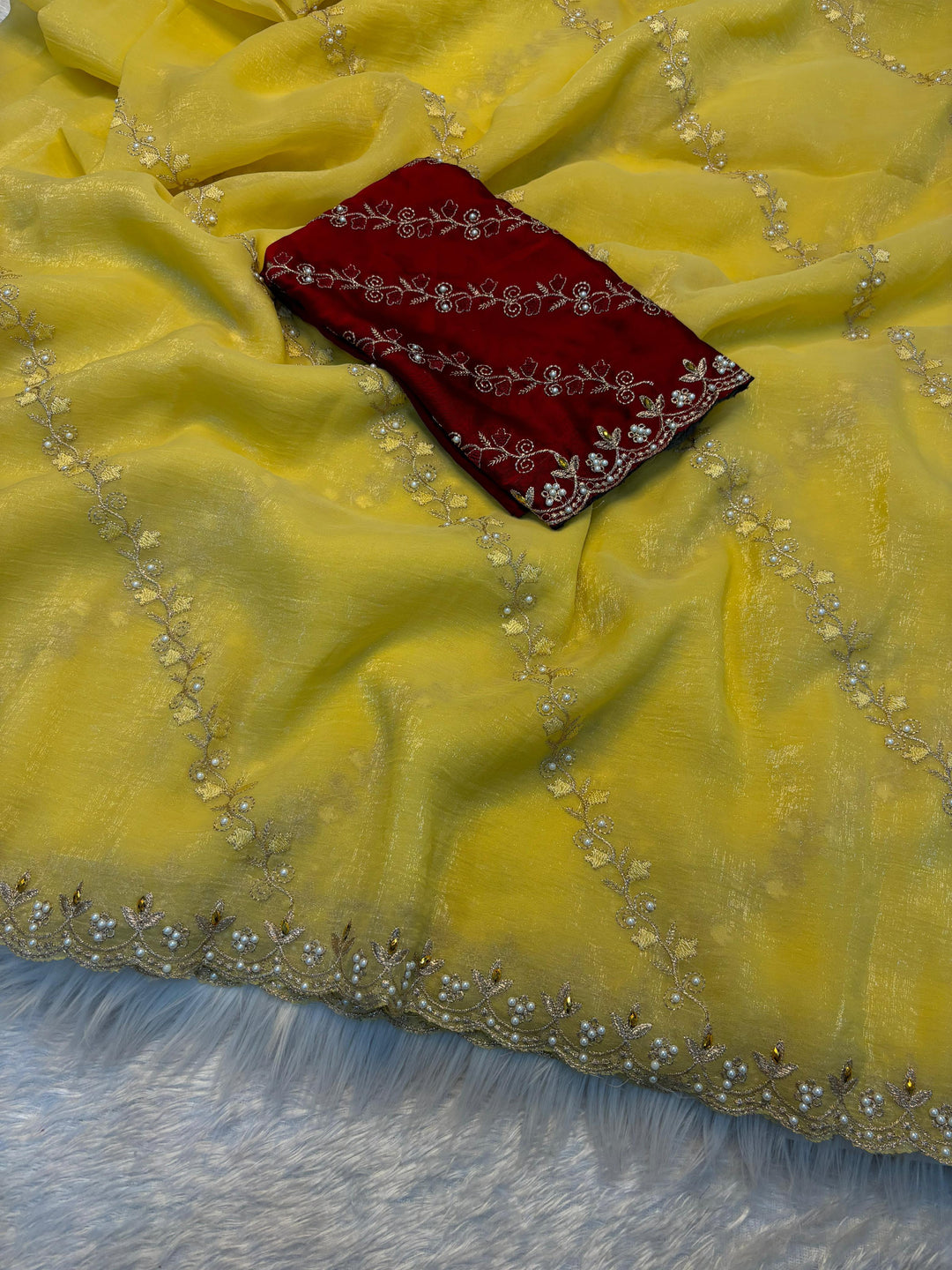 Unmatched Glow Crush Silk Saree