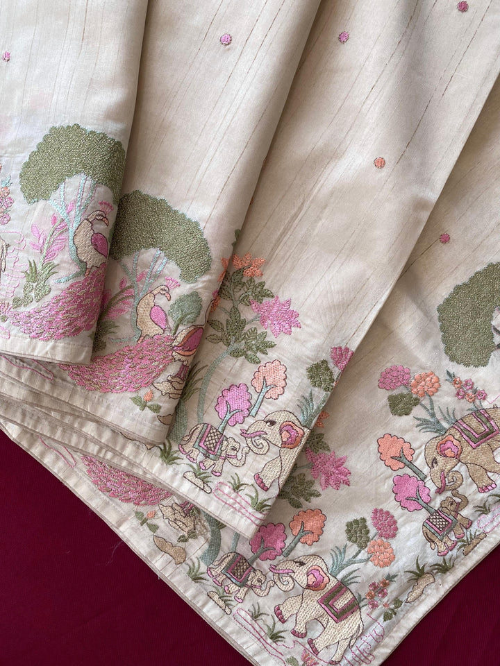 Spring Valley Tussar Silk Saree