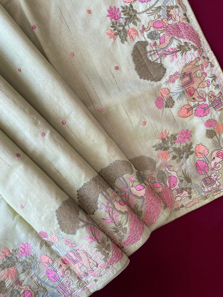Spring Valley Tussar Silk Saree