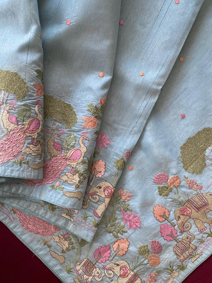 Spring Valley Tussar Silk Saree