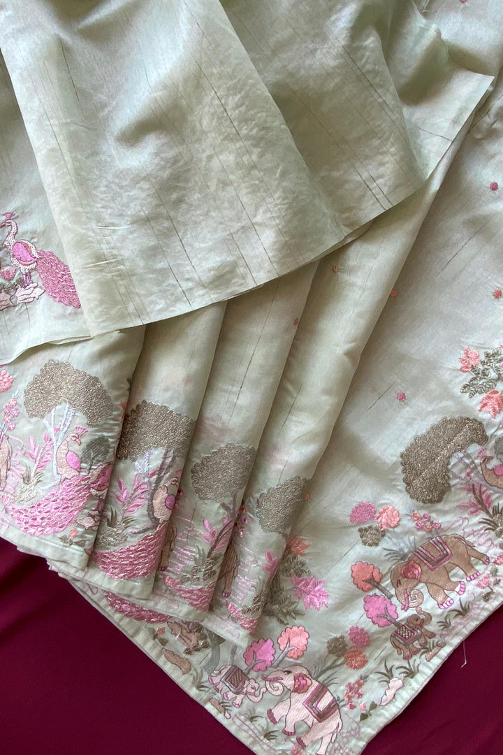 Spring Valley Tussar Silk Saree