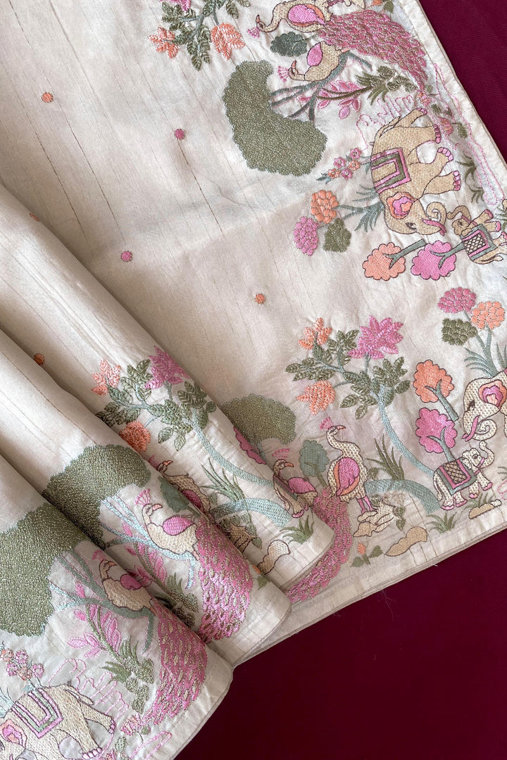 Spring Valley Tussar Silk Saree