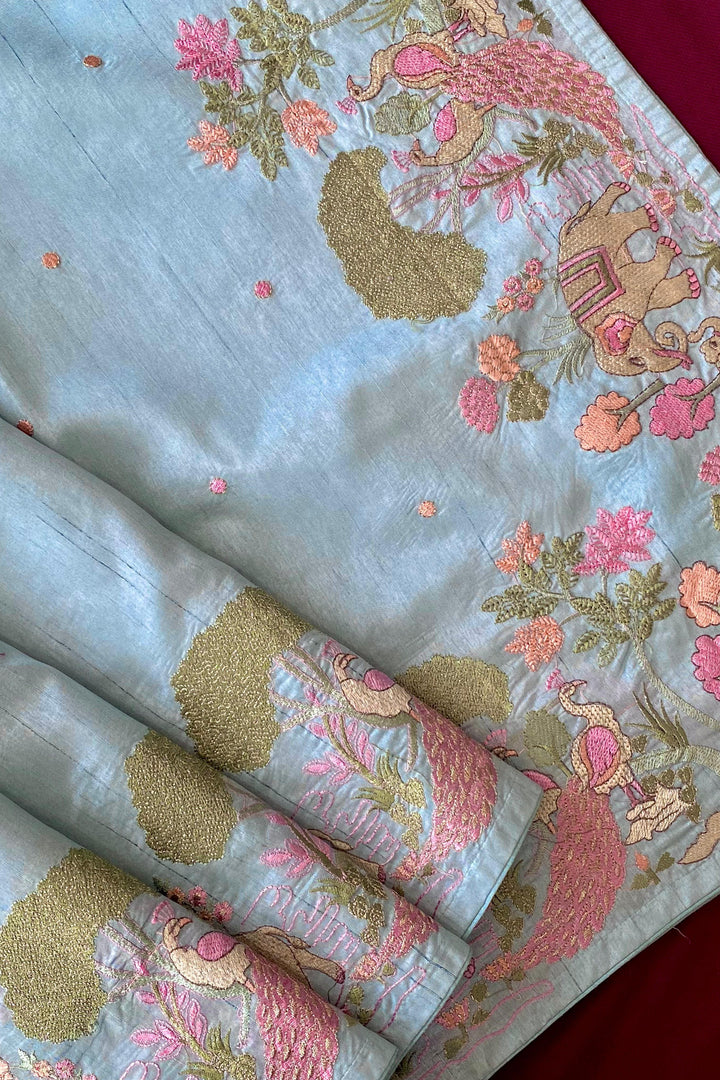 Spring Valley Tussar Silk Saree