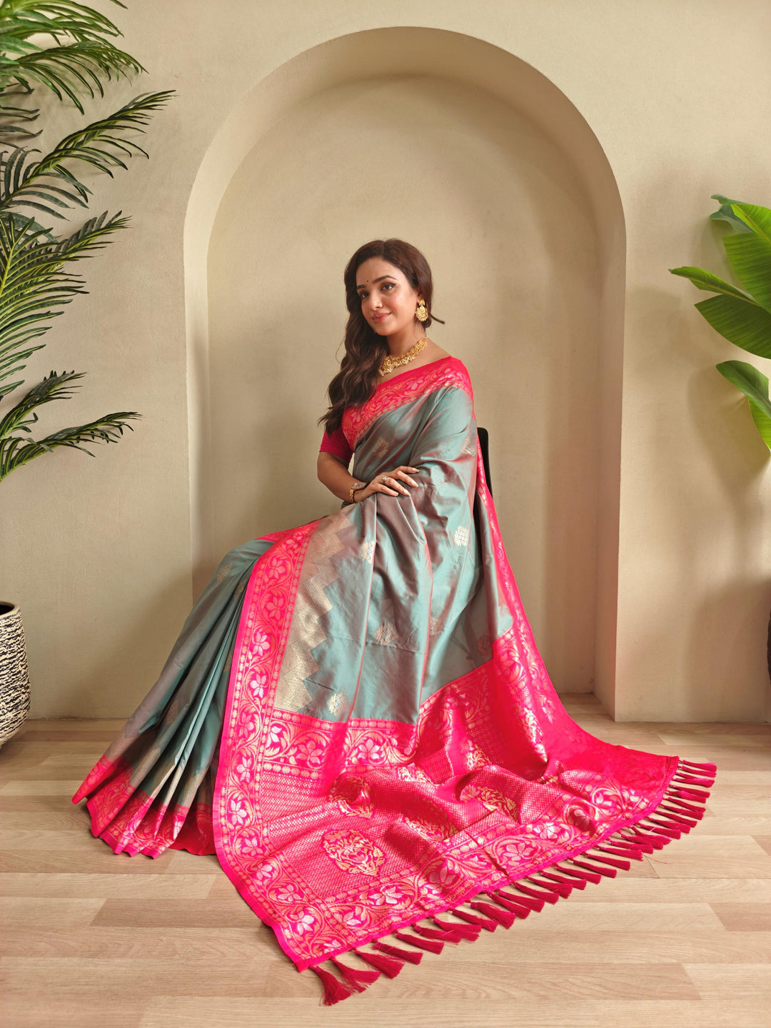 Monsoon Escape Fancy Silk Saree
