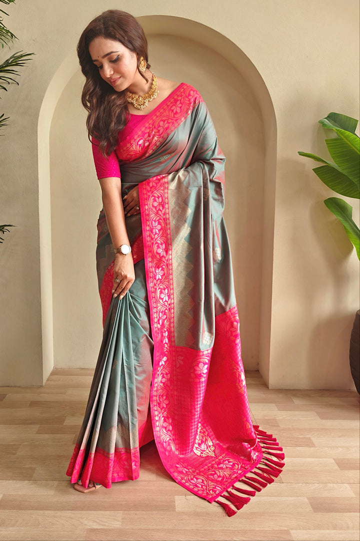 Monsoon Escape Fancy Silk Saree