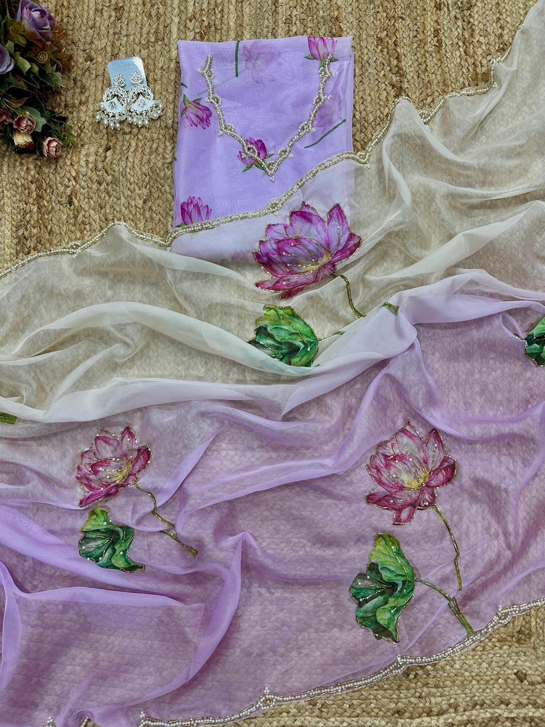 Two Color Shades Fancy Silk Saree