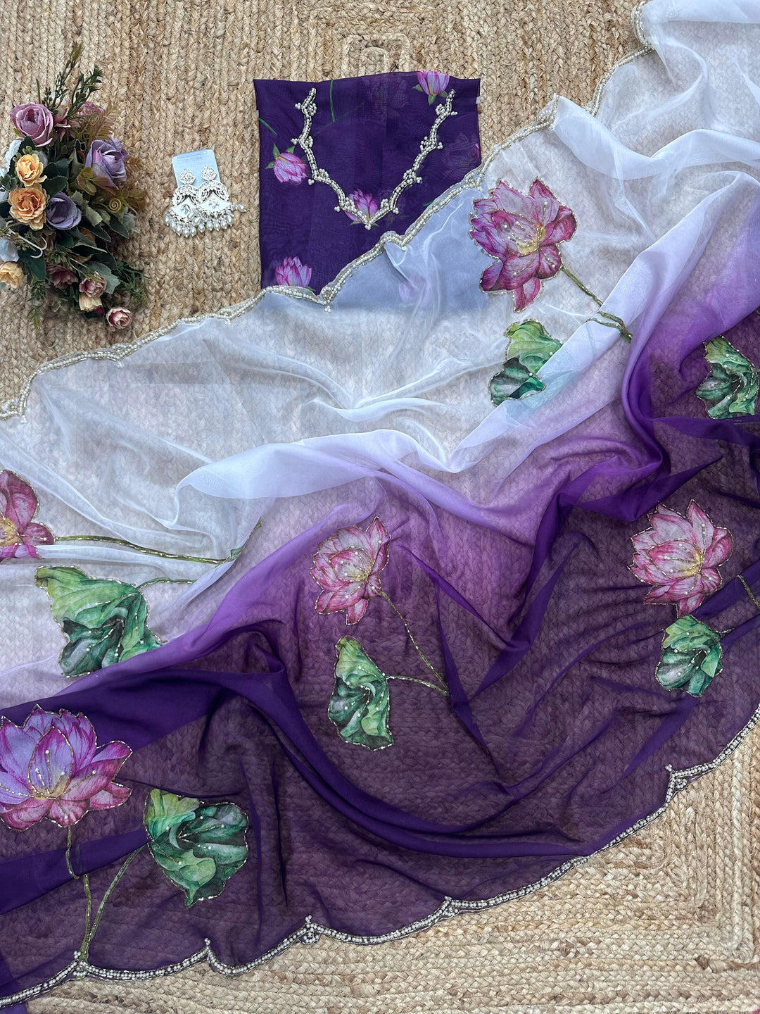 Two Color Shades Fancy Silk Saree