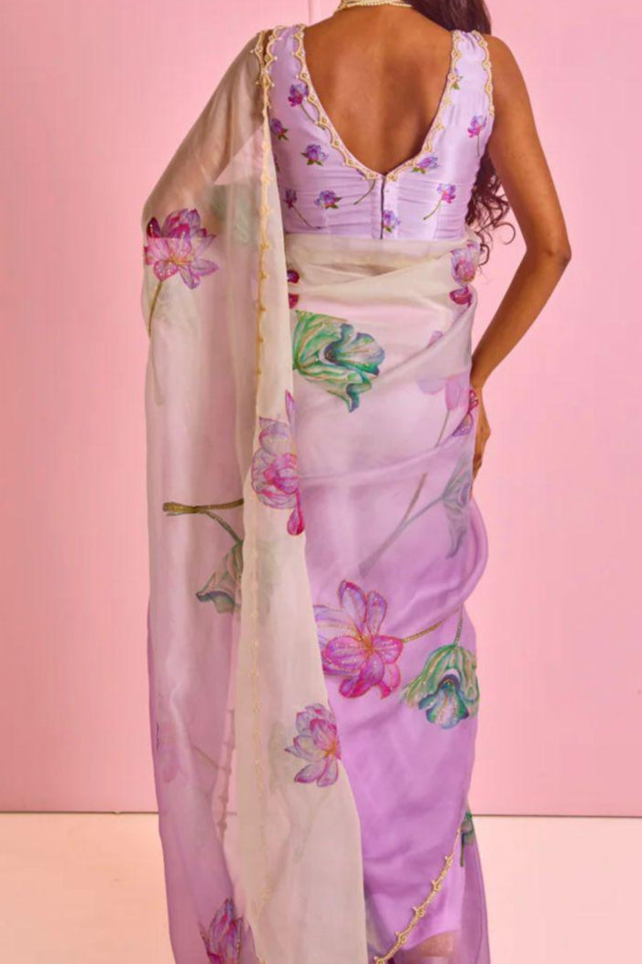 Two Color Shades Fancy Silk Saree