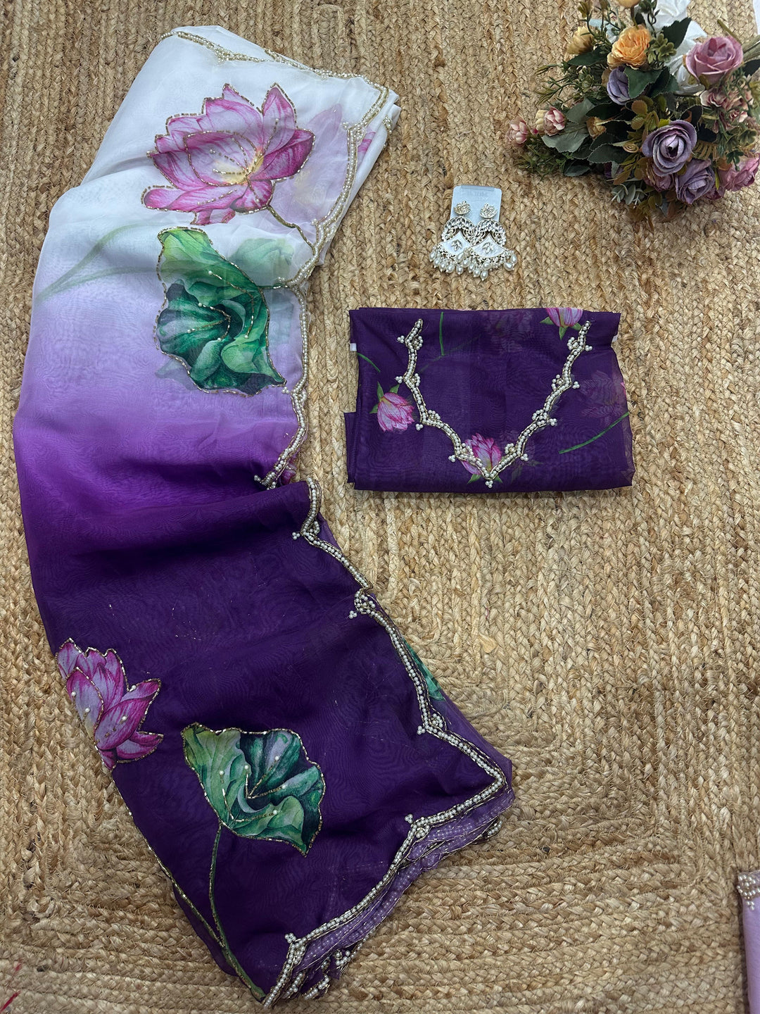 Two Color Shades Fancy Silk Saree
