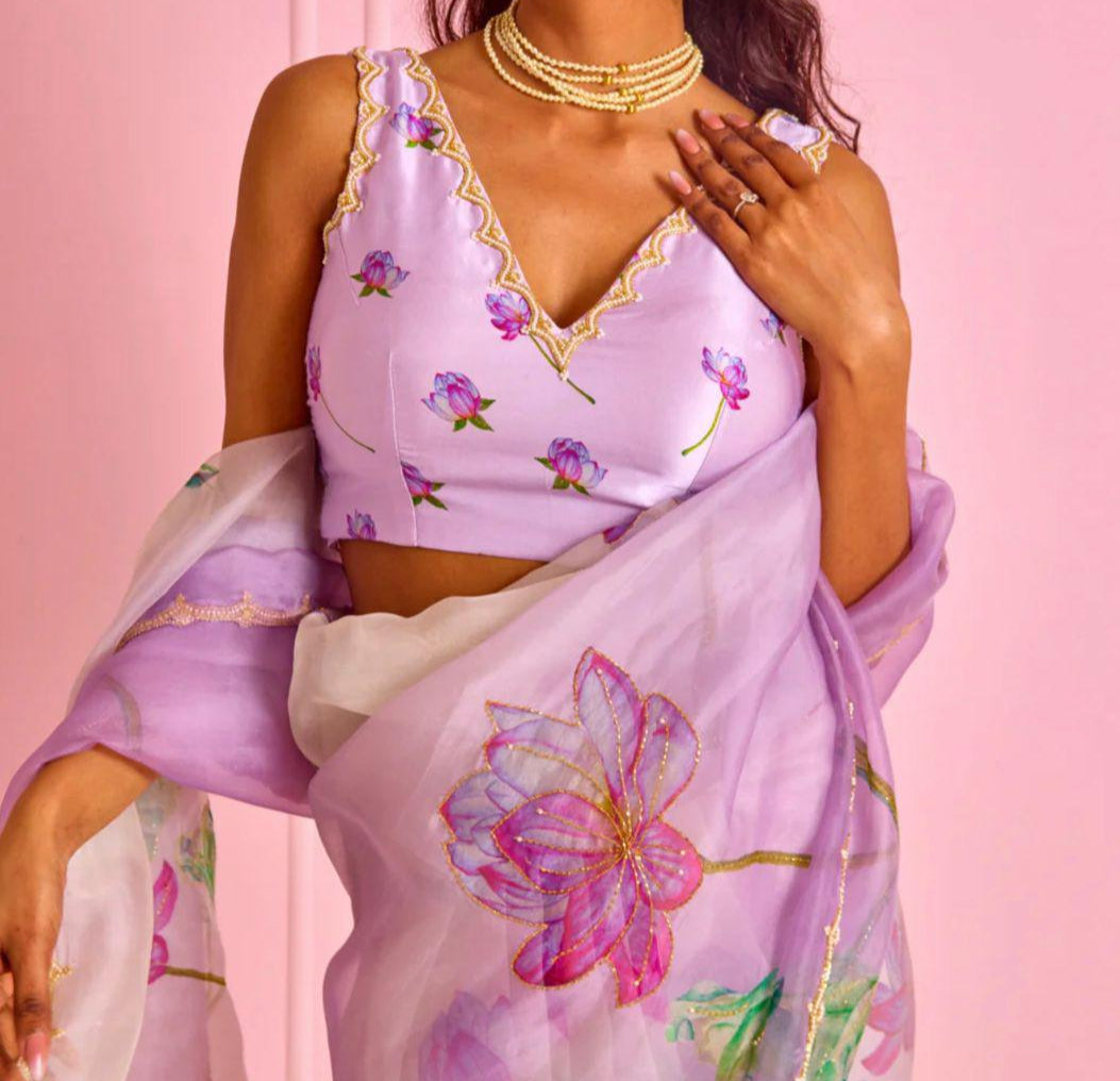 Two Color Shades Fancy Silk Saree