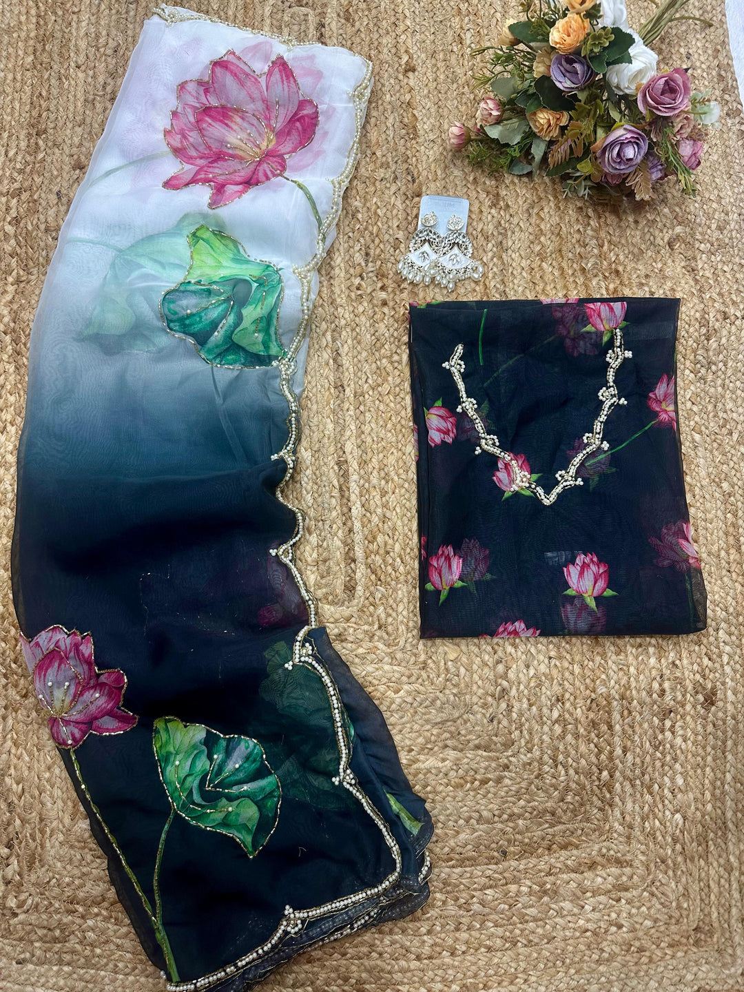 Two Color Shades Fancy Silk Saree