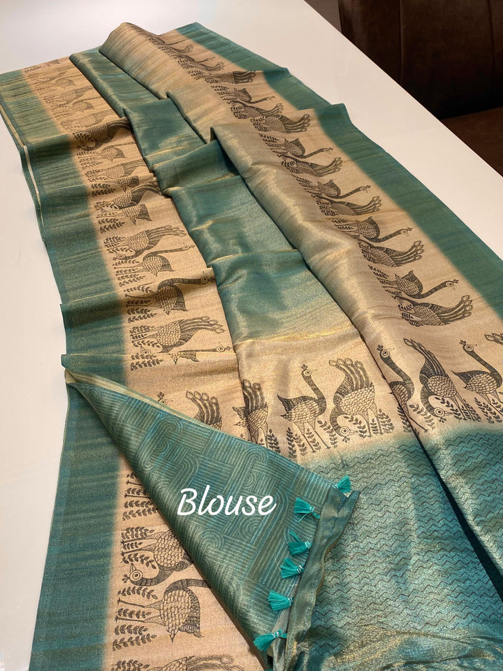 Jungle Jewel Fancy Silk Saree