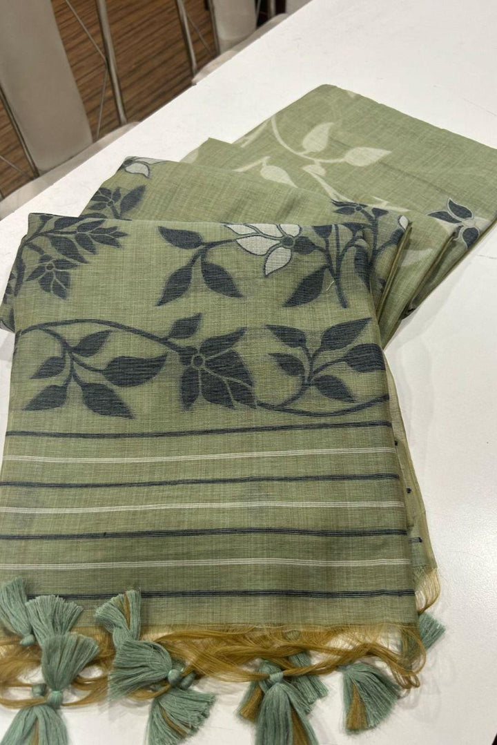 Fantastic Flower Muga Cotton Saree