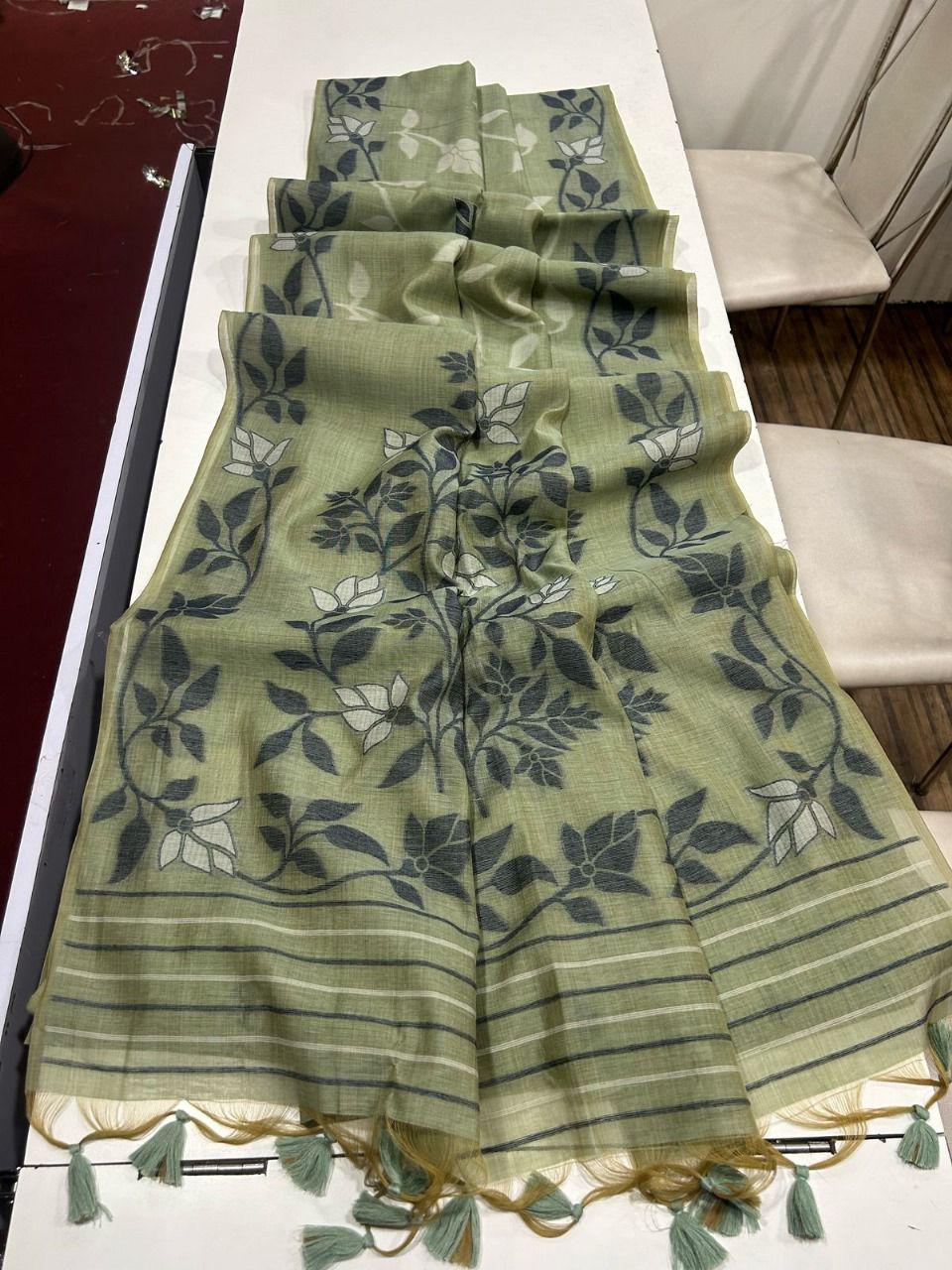 Fantastic Flower Muga Cotton Saree