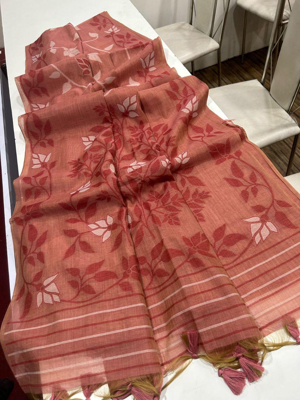 Fantastic Flower Muga Cotton Saree