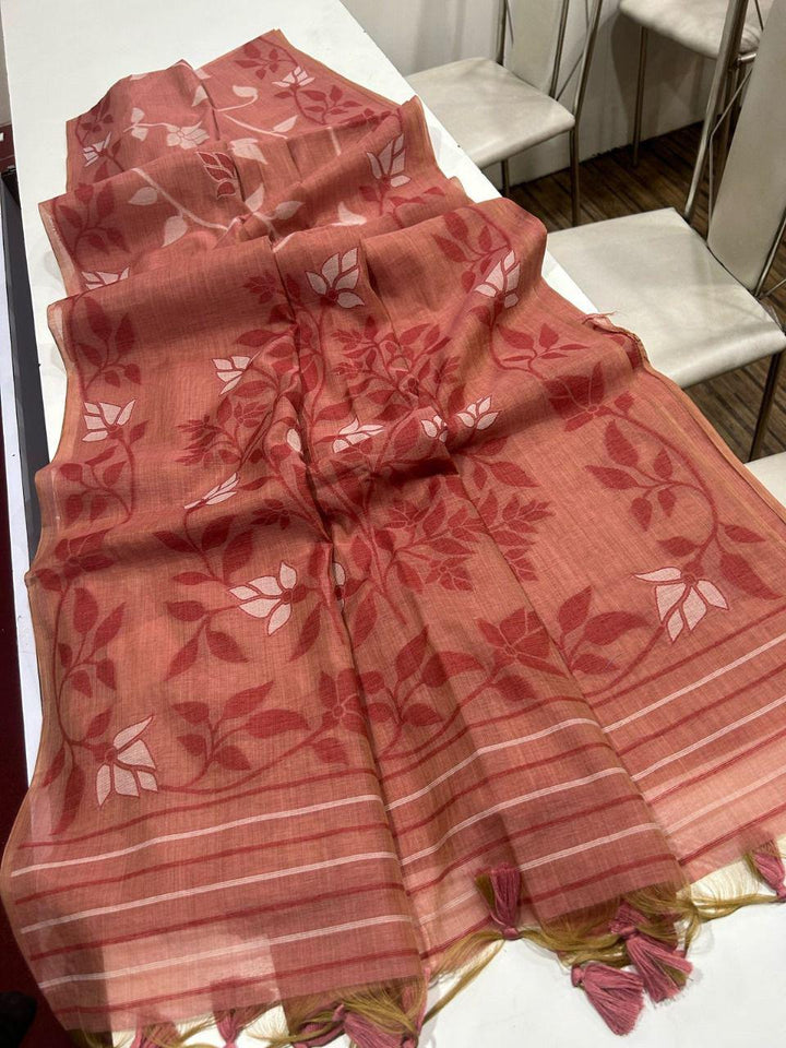 Fantastic Flower Muga Cotton Saree